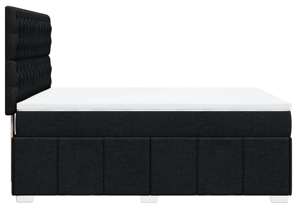 Cama com molas/colchão 140x190 cm tecido preto