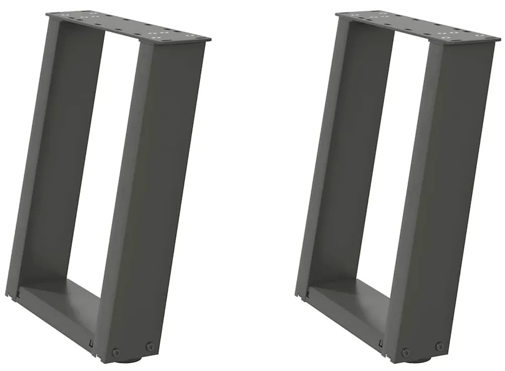 Pés para mesa de centro em forma de U, 2 peças, antracite, 38x(42-43)