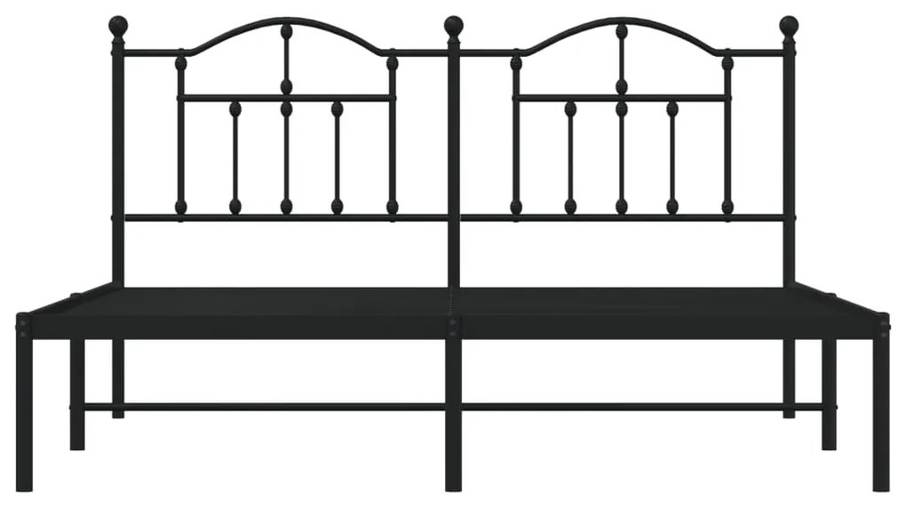 Estrutura de cama com cabeceira 160x200 cm metal preto