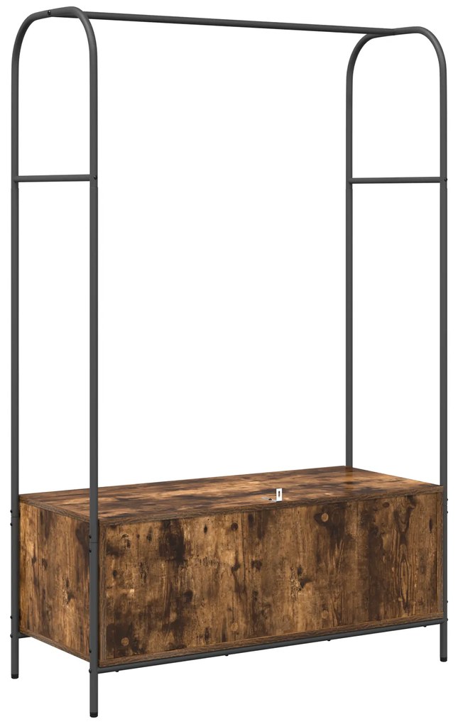 Cabide com Prateleiras Carvalho Fumado 100x44x160 cm
