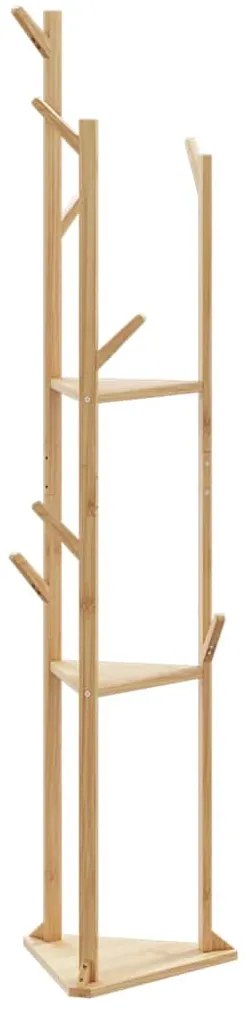 vidaXL Cabide com ganchos e prateleiras 39x33x166 cm bambu