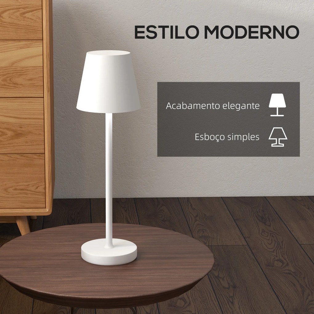 Candeeiro de Mesa com Luzes LED Candeeiro de Mesa Sem Fios Recarregáve