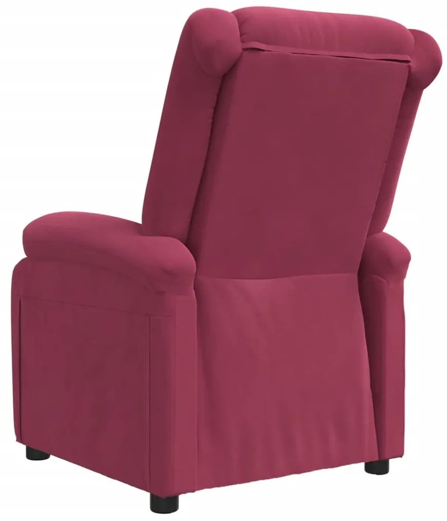 Poltrona reclinável veludo vermelho tinto