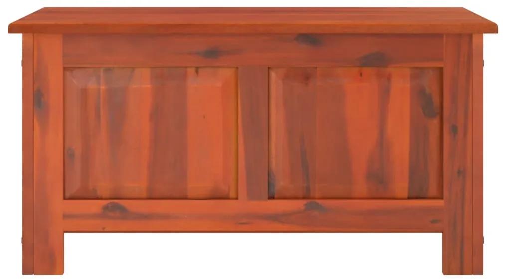 Arca de arrumação c/ tampa madeira de acácia maciça castanho