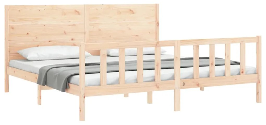 Cama sem colchão 200x200 cm madeira de pinho maciça