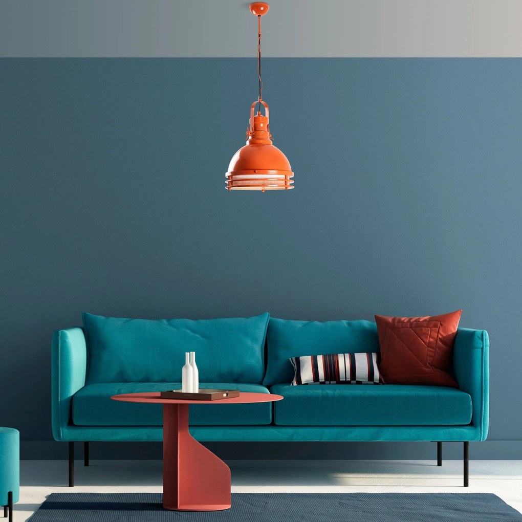 Candeeiro de Teto Saglam – Laranja – Ø30 h:40 cm