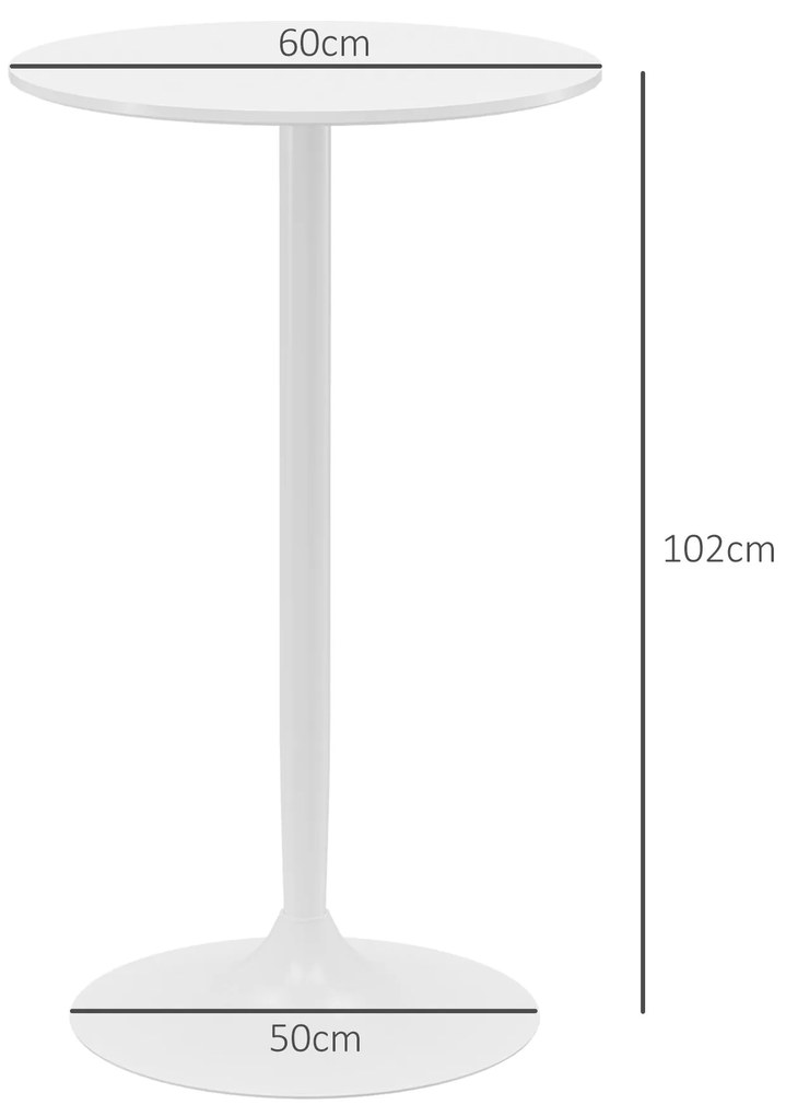 HOMCOM Mesa de Bar Redonda Mesa Alta de Cozinha Moderna com Bancada Pi