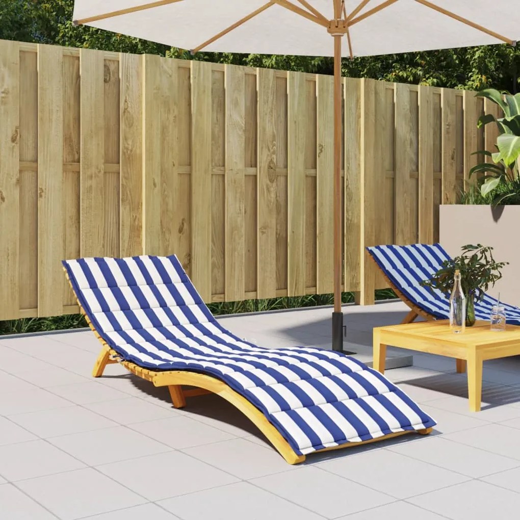 vidaXL Almofadão p/ espreguiçadeira tecido oxford riscas azul/branco