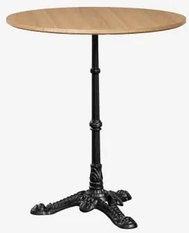 Mesa De Bar Redonda Em Mdf Azteca Ø70 Cm & Castanho Madeira Natural - Preto - Sklum