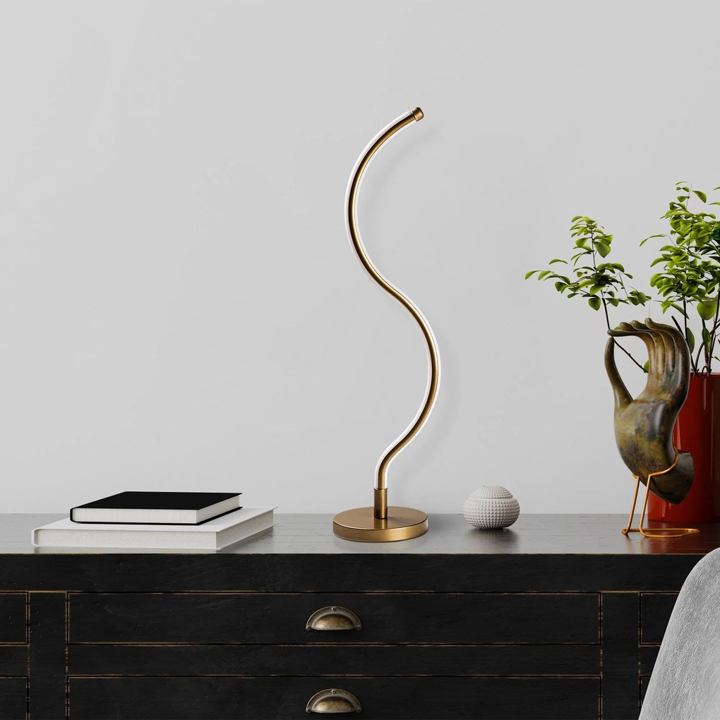 Candeeiro de Mesa Yilan – Dourado – Diâmetro 13 cm Altura 57 cm
