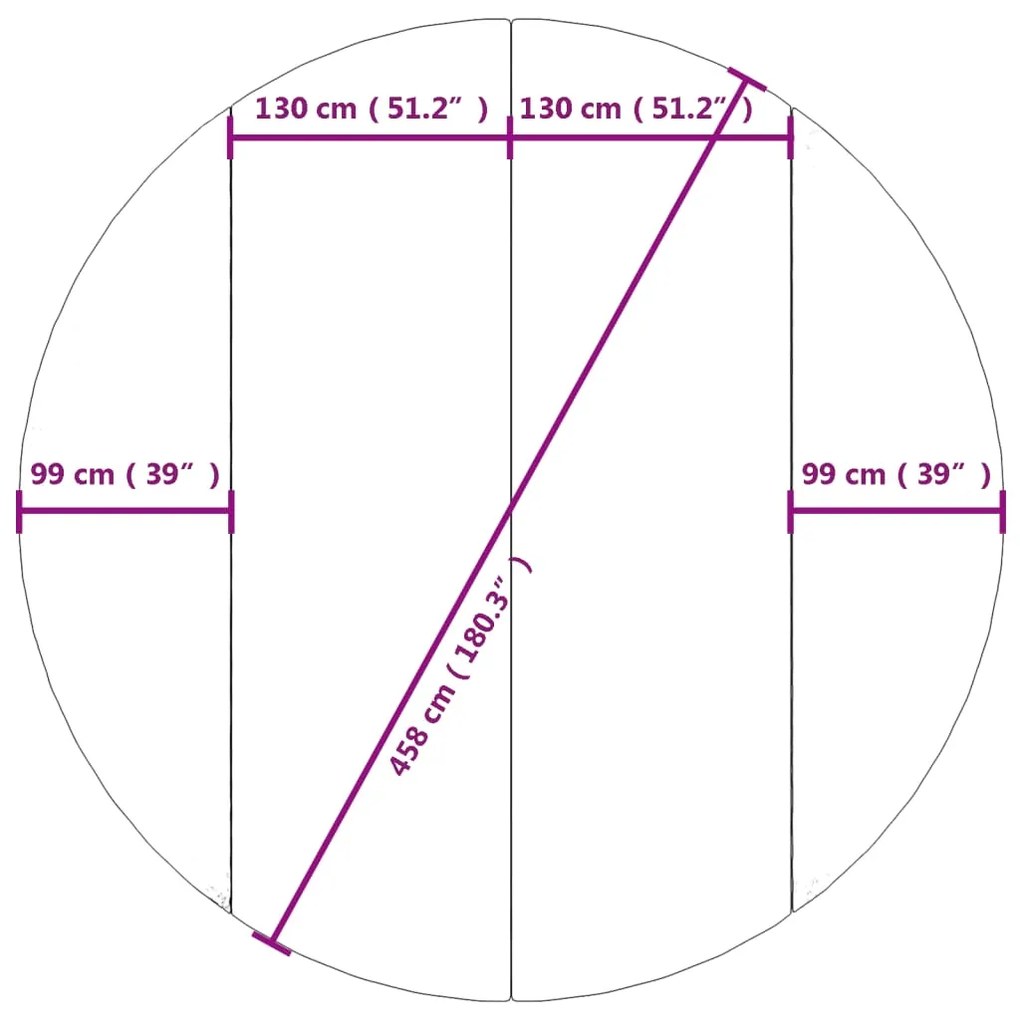 Pano para chão de piscinas Ø458 cm poliéster geotêxtil cinza