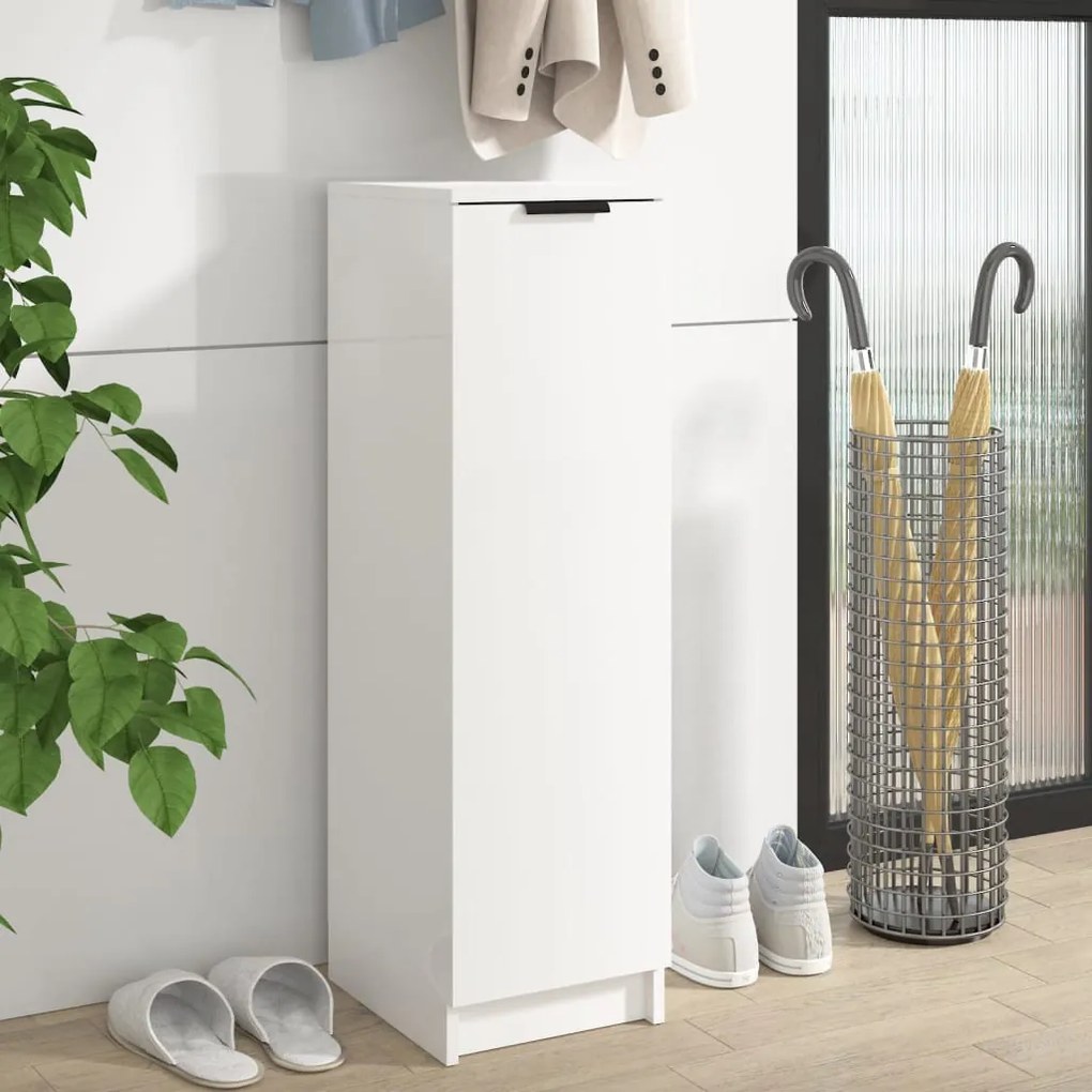 811436 vidaXL Sapateira 30x35x100 cm derivados de madeira branco brilhante