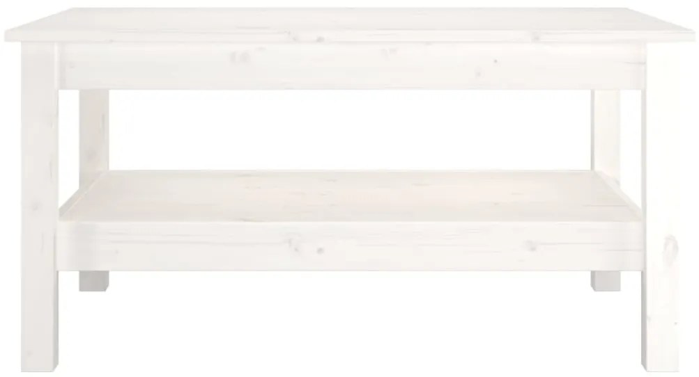 Mesa de centro 80x50x40 cm madeira de pinho maciça branco