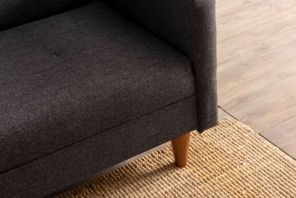 Sofá-Cama de 3 Lugares Hiko – Cinzento Escuro – 200x83x75 cm