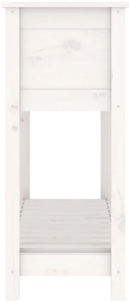 Vaso/floreira c/ prateleira 111,5x34,5x81cm pinho maciço branco