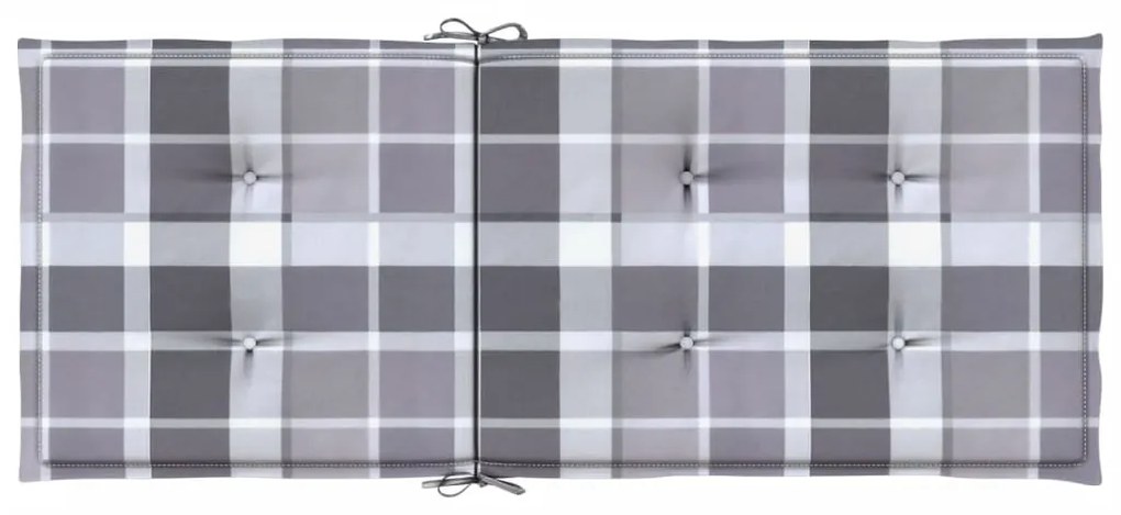Almofadões cadeiras altas de jardim 6pcs tecido xadrez cinza