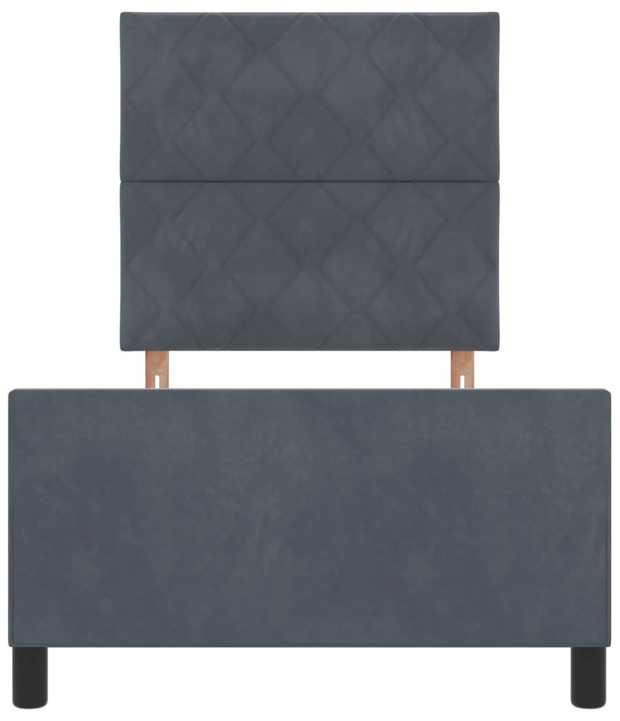 Estrutura de Cama de Veludo Cinza Escuro vidaXL 90x200 cm