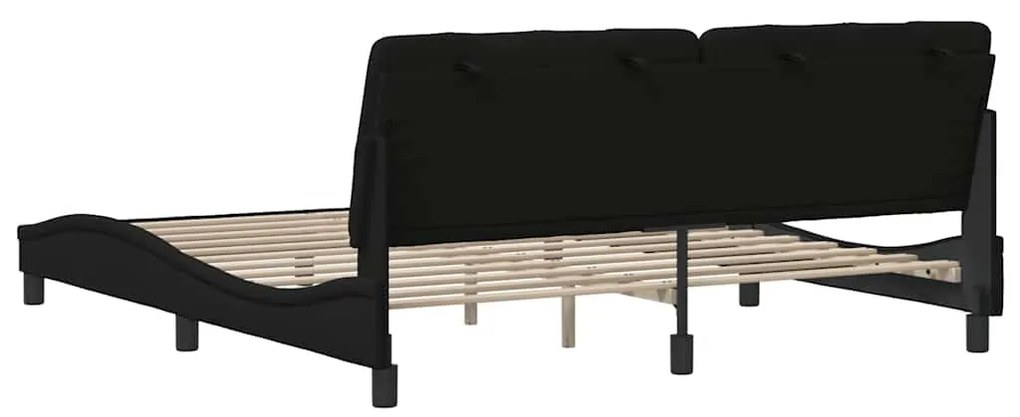 Estrutura de cama sem colchão 180x200 cm tecido preto