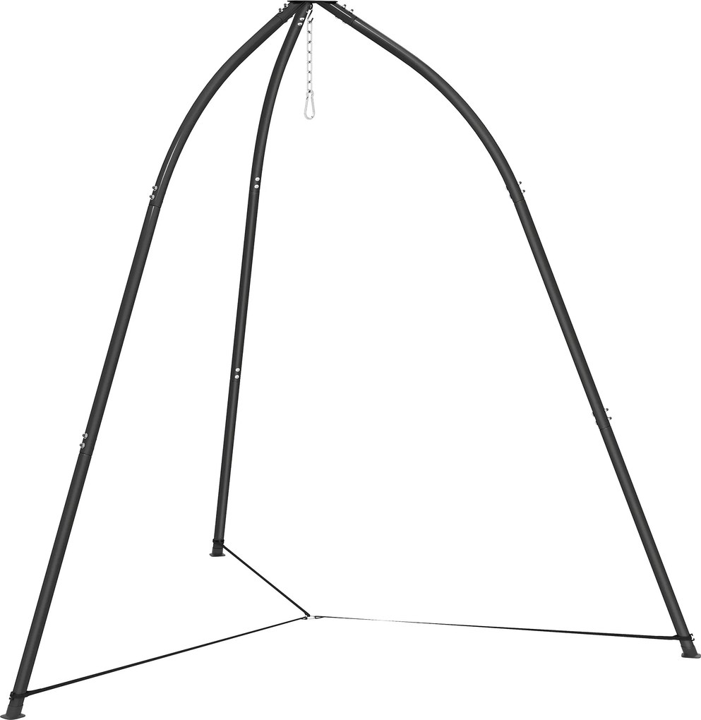 Outsunny Suporte para Cadeira Suspensa Triangular com Corrente Ajustável e Base Estável para Pátio e Jardim Carga 150 kg Preto | Aosom Portugal
