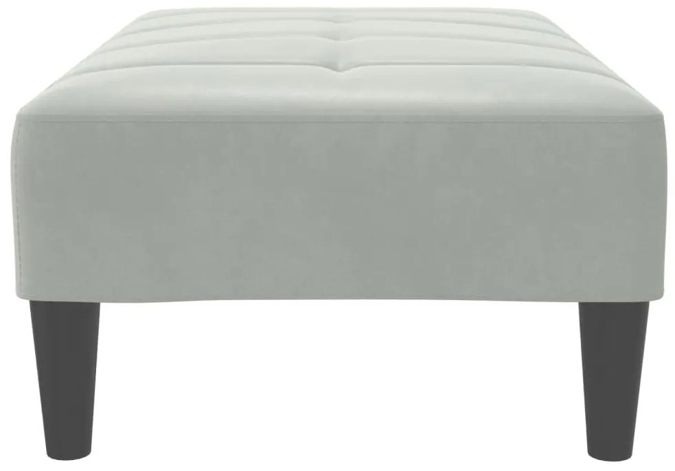 Apoio de pés 77x55x31 cm veludo cinzento-claro