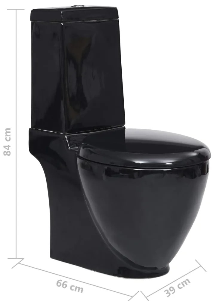 Sanita WC redonda cerâmica c/ descarga água inferior preto