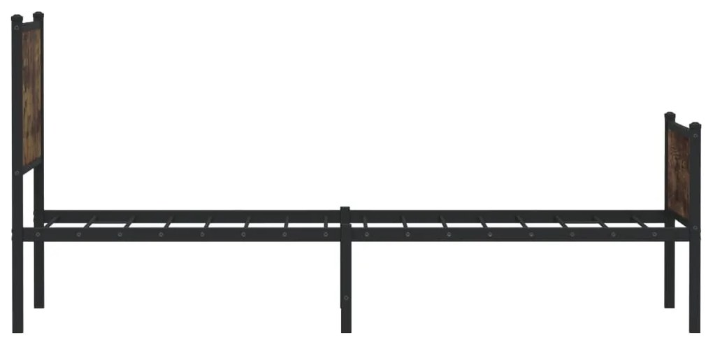Estrutura de cama sem colchão 90x190 cm metal carvalho fumado