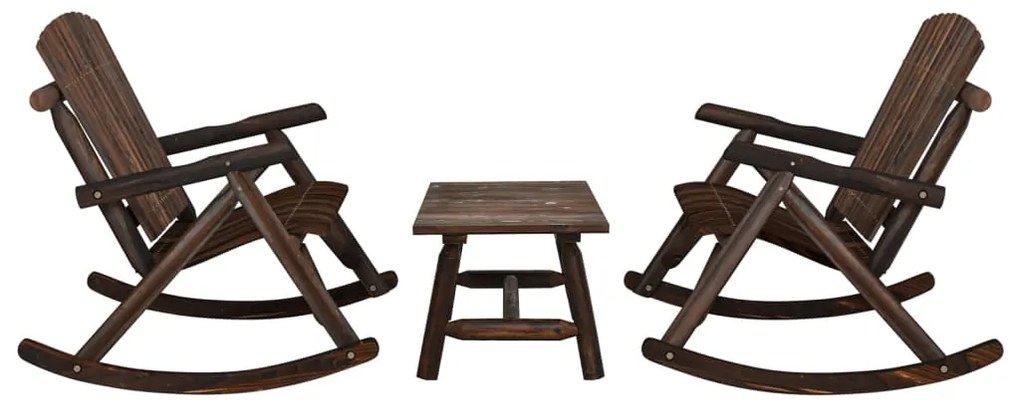 vidaXL 3 pcs conjunto lounge de jardim madeira de abeto maciça