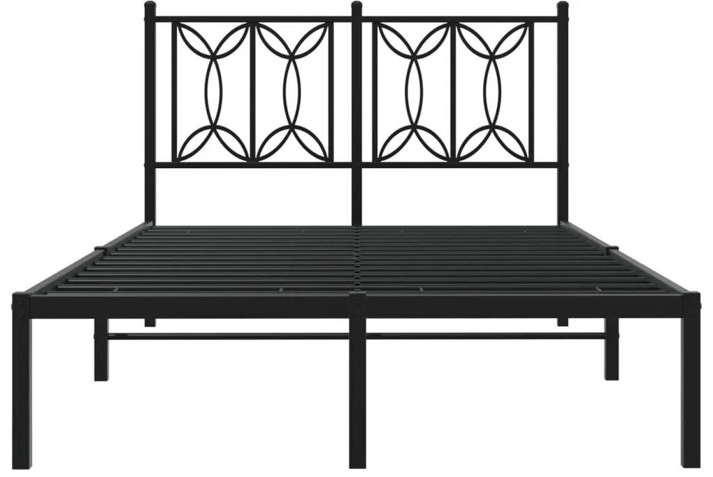 Estrutura de cama com cabeceira 120x200 cm metal preto