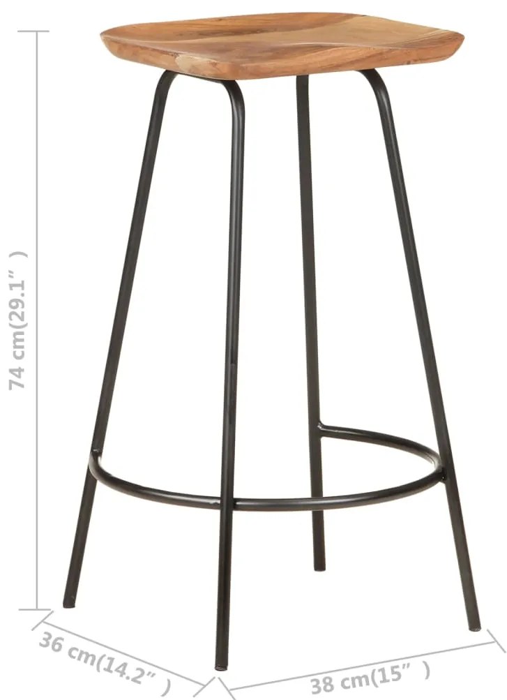 Bancos de bar 4 pcs madeira de acácia maciça