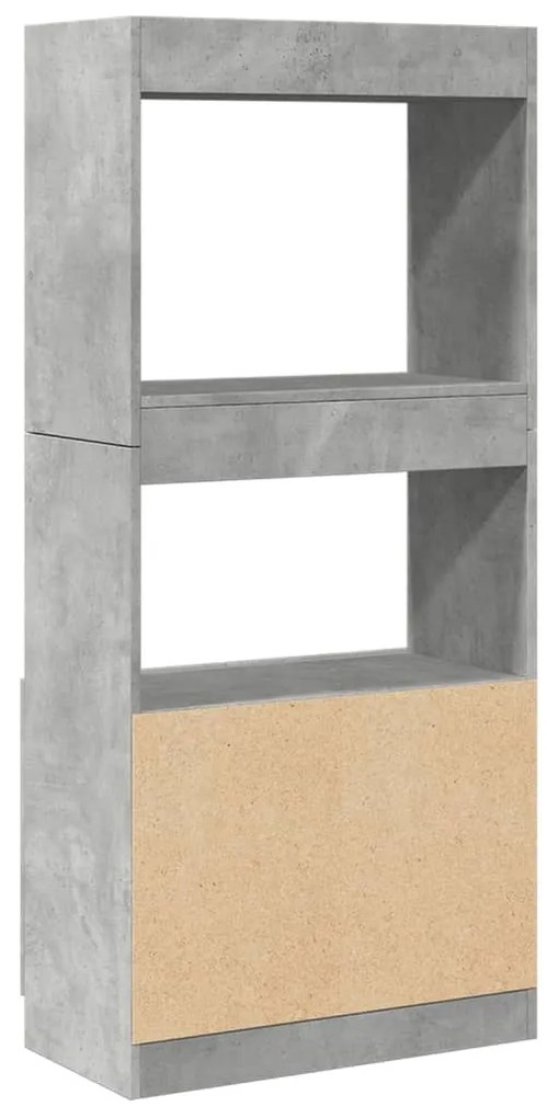 Armário alto 63x33x140 cm derivados de madeira cinzento cimento