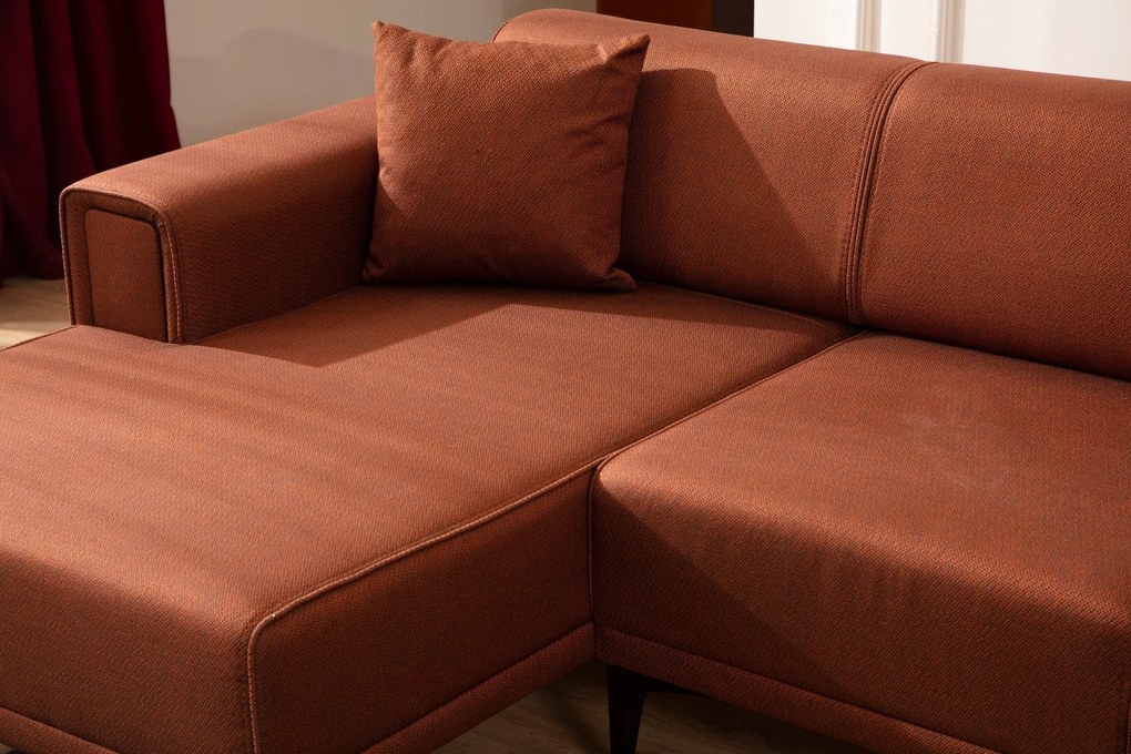 Sofá-Cama de Canto Horizon – Vermelho Telha – 140x250 cm