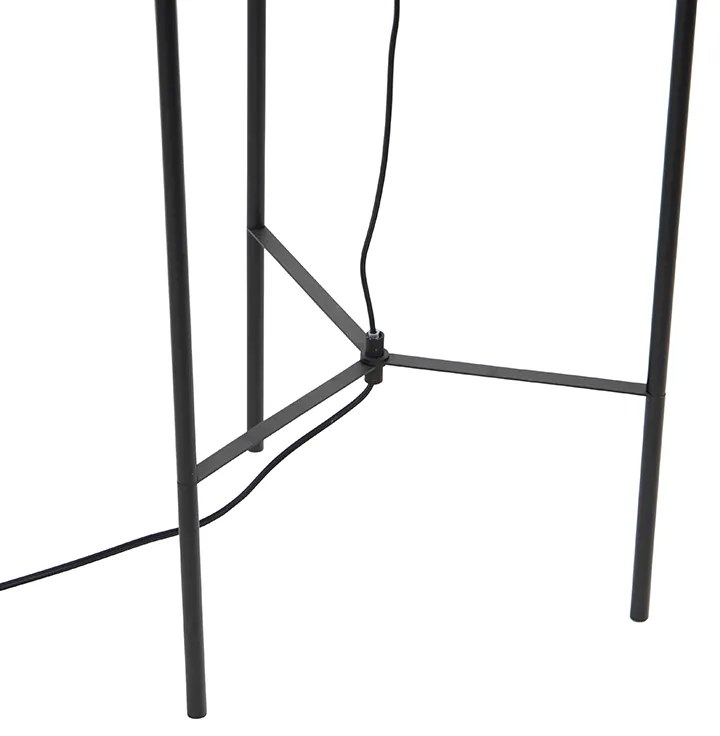 Candeeiro de pé design preto com vidro fumê - Bliss