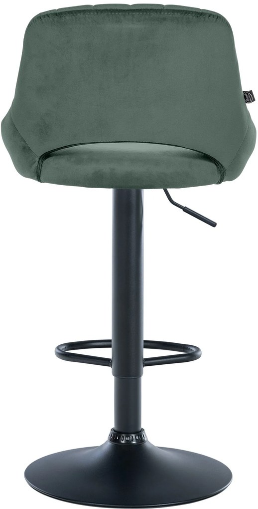 Banco alto Milet em veludo com estrutura preta 85-106 x 47 x 48 cm Verde