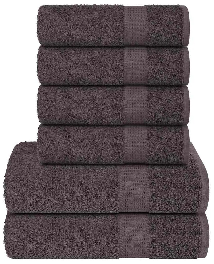 vidaXL 6pcs Conjunto de toalhas FROGN 360 g/m² antracite