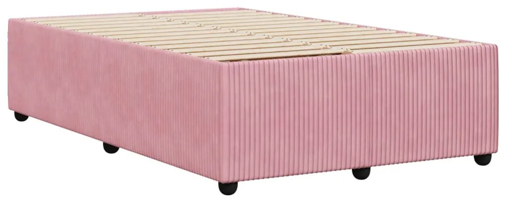 Estrutura de cama 120x200 cm veludo rosa