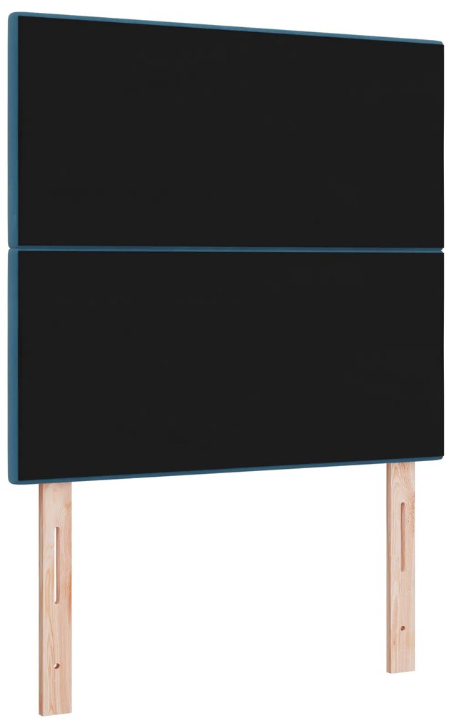 Cabeceira vidaXL Botão Estofada Azul Escuro 90 cm Veludo