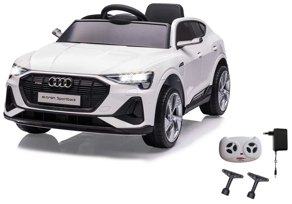 Carro elétrico para crianças Audi e-tron Sportback branco 12V 2,4GHz