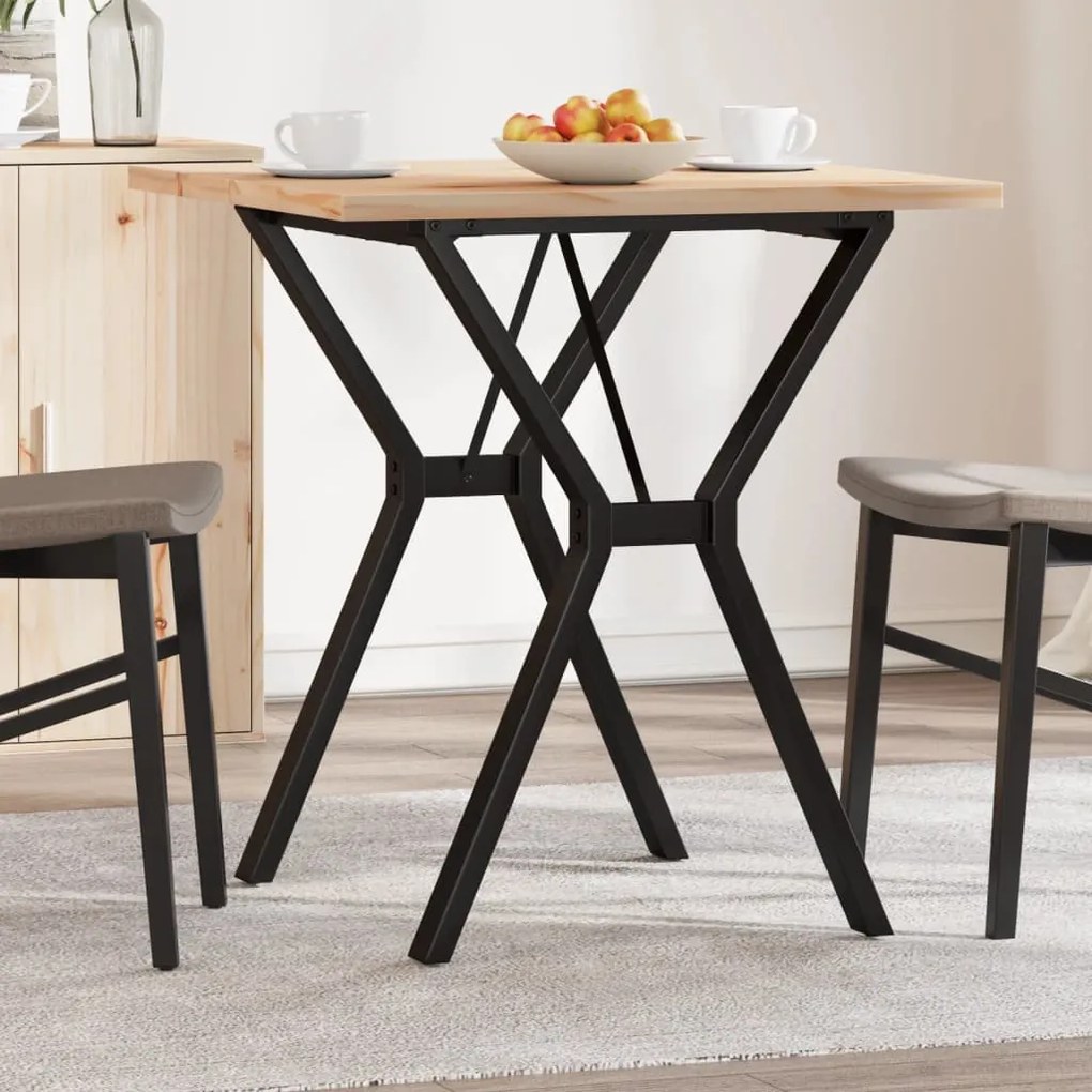 Mesa de jantar estrutura em Y 70x70x75,5 cm pinho/aço