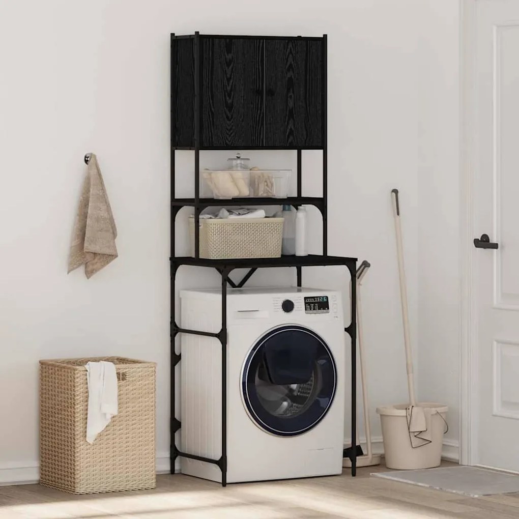 vidaXL Armário para máquina de lavar roupa Carvalho preto