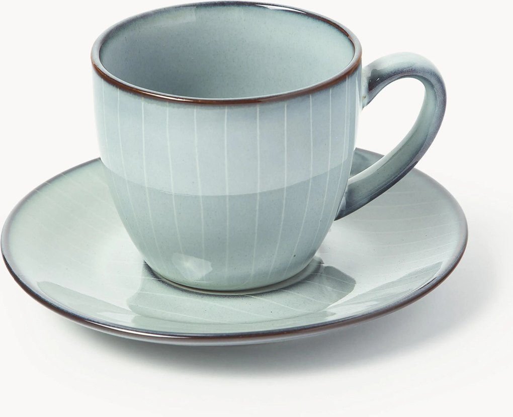 Chávena de café artesanal com pires Nordic Sea