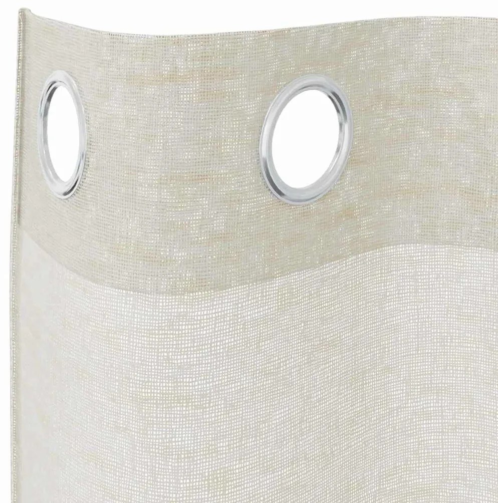 Cortinas com cortinas 2 pcs Creme 140 x 245 cm Poliéster