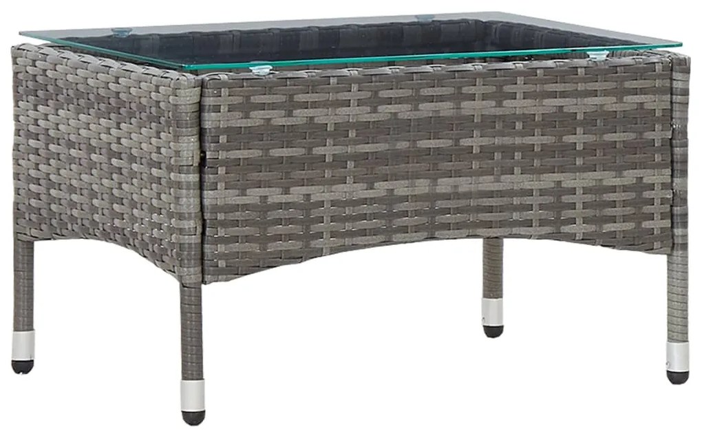 Mesa de centro 60x40x36 cm vime PE cinzento