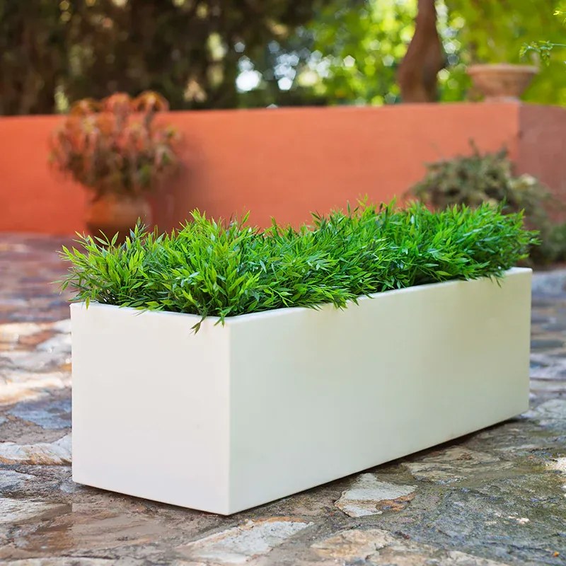 Vaso de flores colorido Polietileno CASA, JARDIM, RESTAURANTE, BAR Retangular JARA (100x40x36 cm) - Castanho