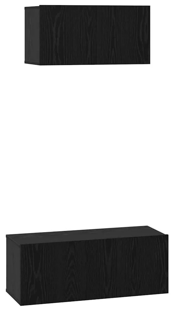 Conjunto de móvel de TV 2 pcs Carvalho preto 80 x 30 x 30 cm