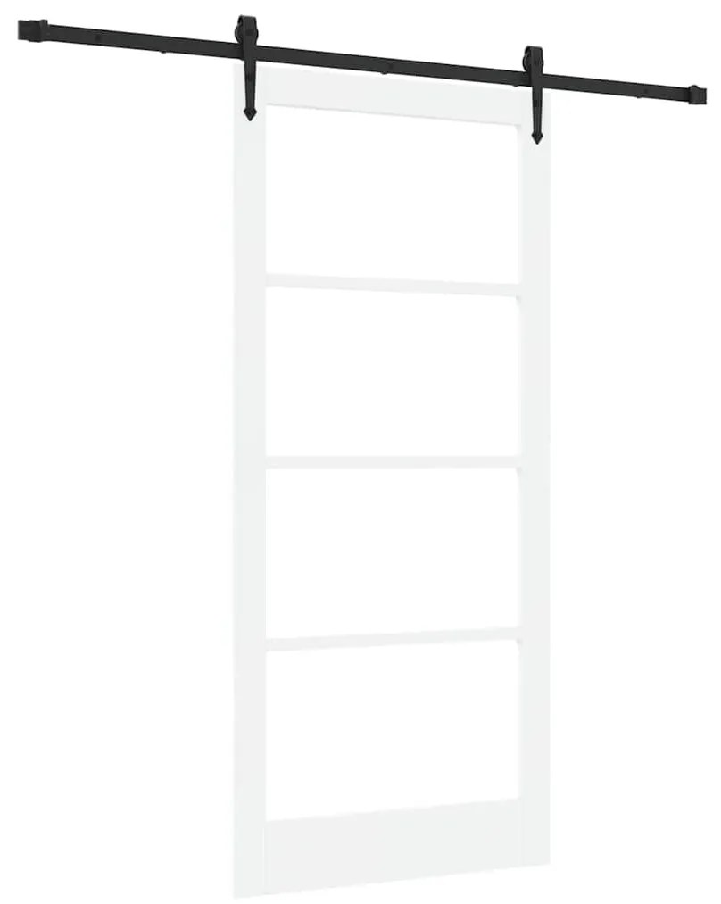 Conjunto de Porta Deslizante com Ferragens vidaXL Branca 93x202 cm de