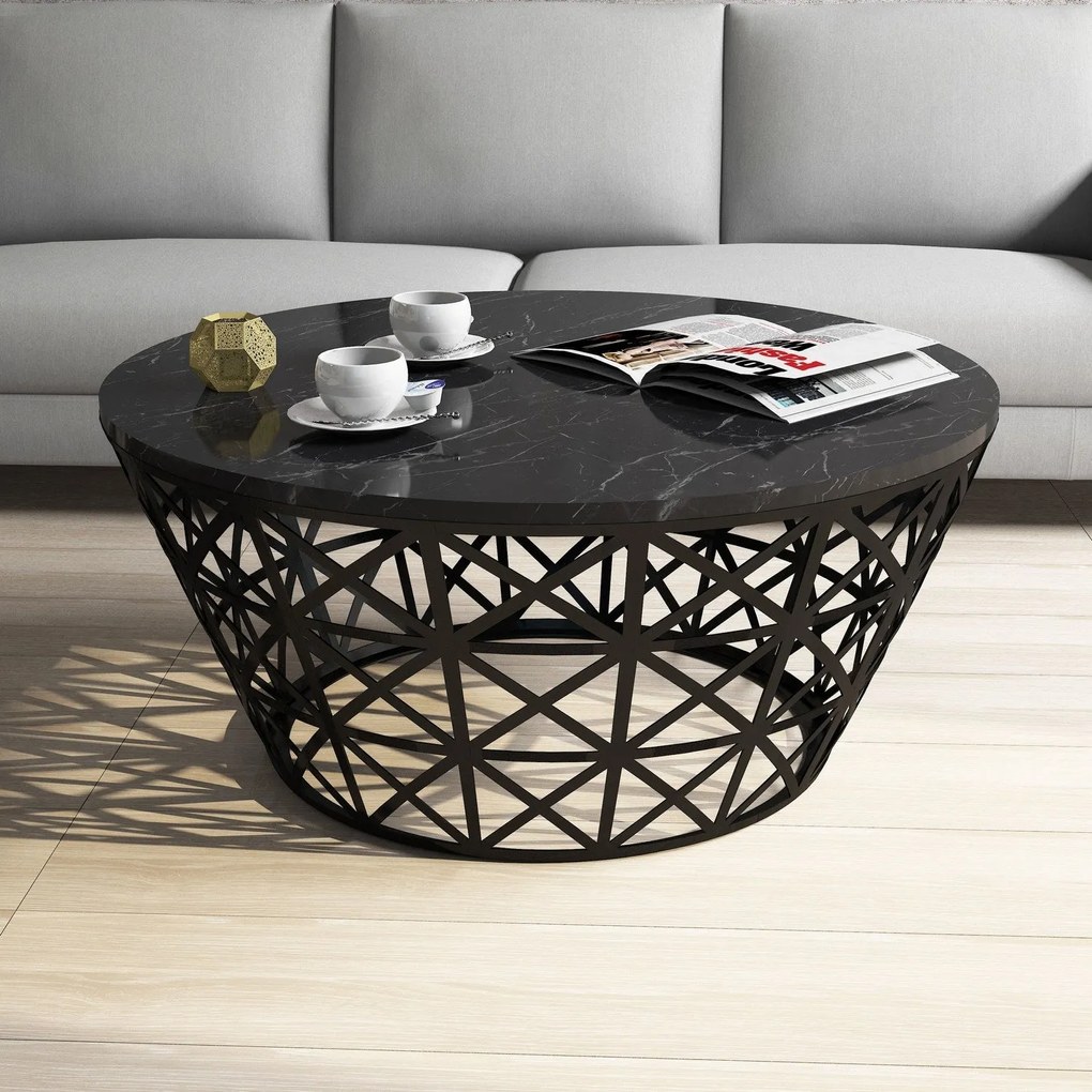 Mesa de Centro Stil – Preto – 90 cm x 38 cm x 90 cm