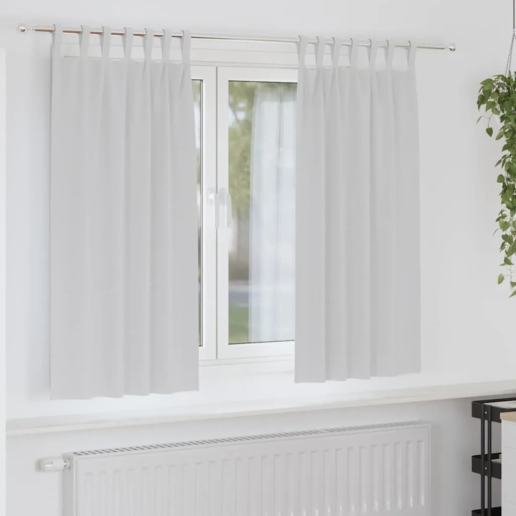 vidaXL Cortinas com cortinas 2 pcs Cinza Claro Poliéster