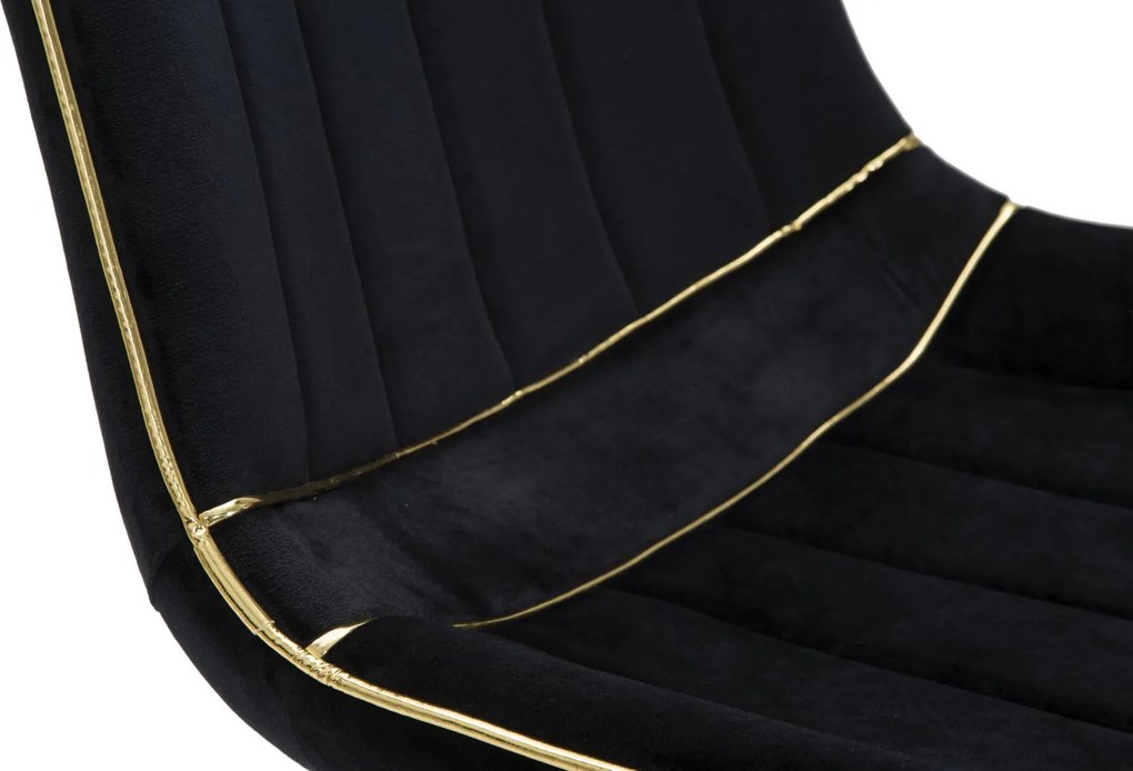 CONJUNTO DE 2 CADEIRAS PARIS PRETO E DOURADO 51X59X79 CM