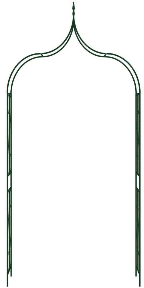 Arco de jardim 120x38x258 cm ferro verde-escuro