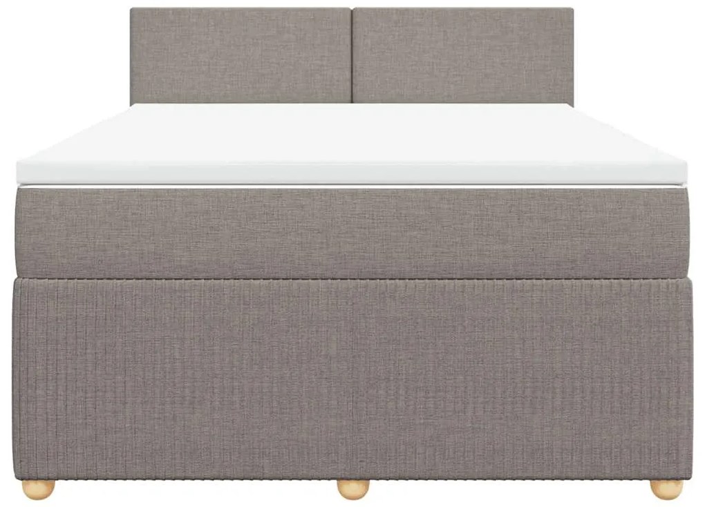 Cama com molas/colchão 140x190 cm tecido castanho-acinzentado